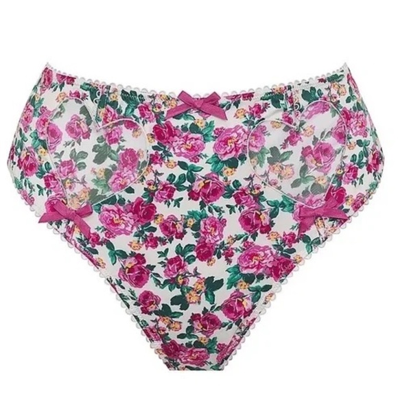 For Love And Lemons Heart Bloom High-waist Panty Multi-Color Floral Medium NEW - Picture 3 of 5